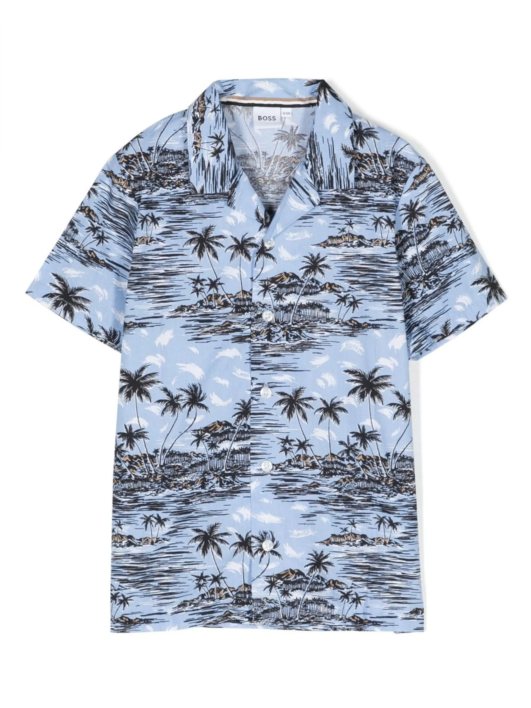 

Рубашка с короткими рукавами Boss Kidswear, синий