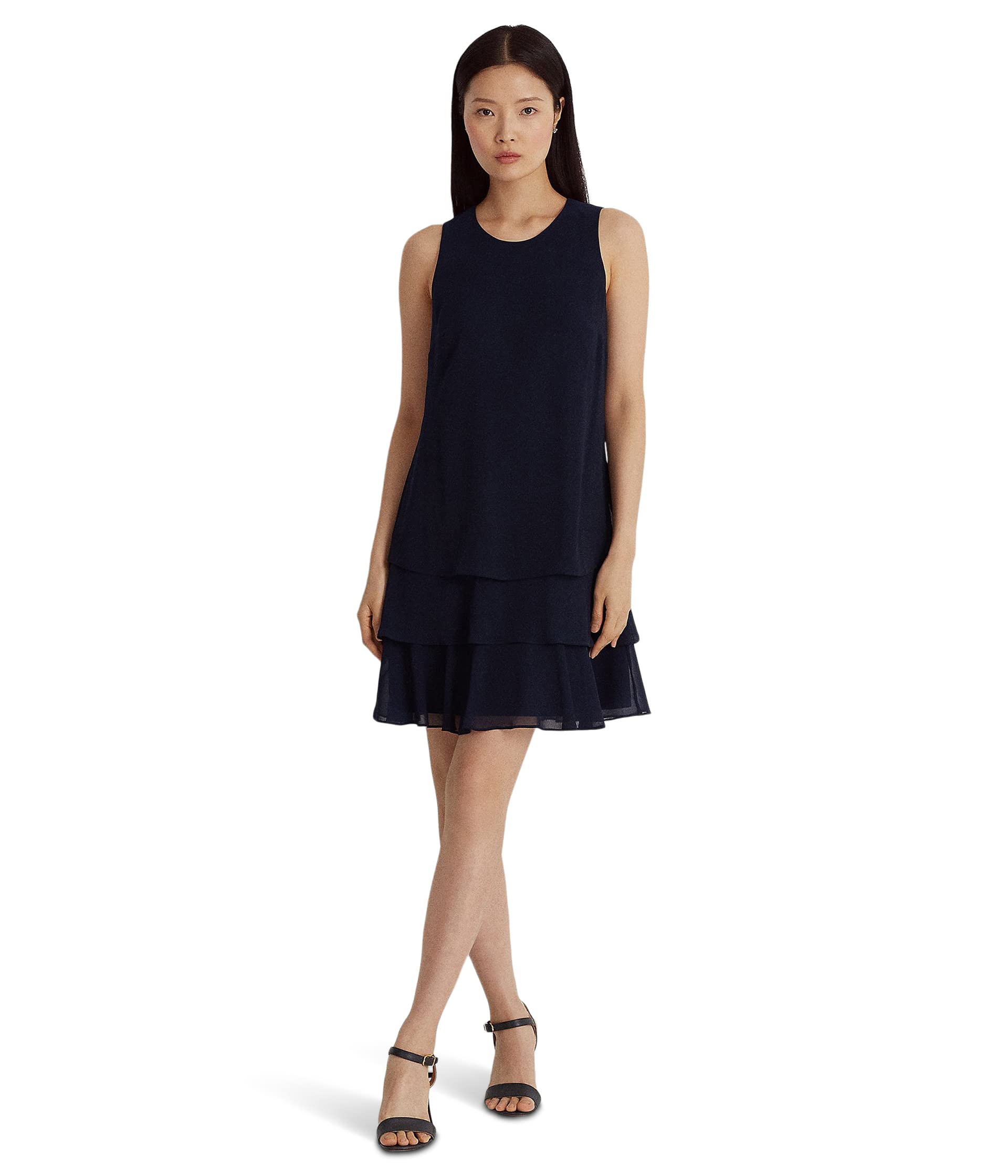 

Платье Lauren Ralph Lauren Crinkle Georgette Shift Dress, Lighthouse Navy