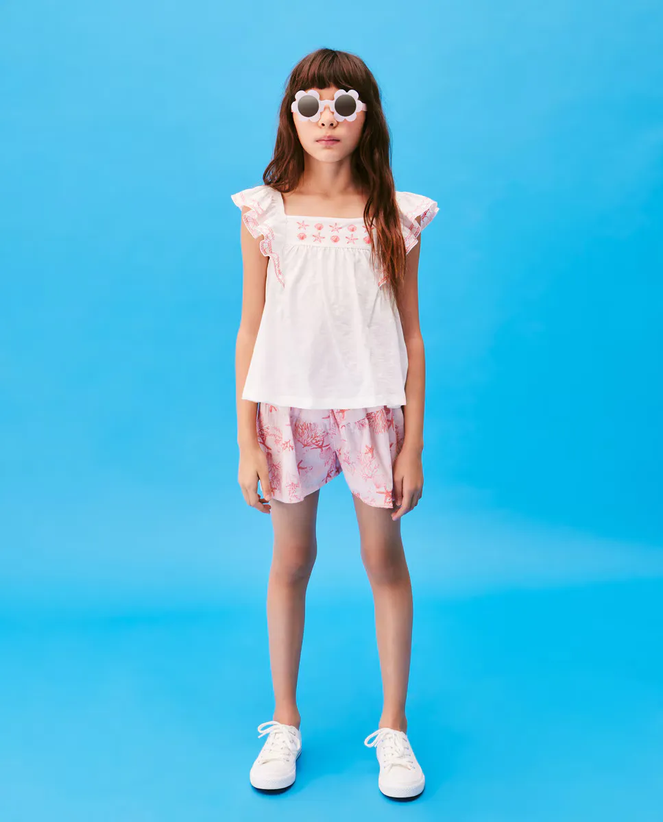 

Двойные марлевые шорты для девочек Kids El Corte Inglés, красный