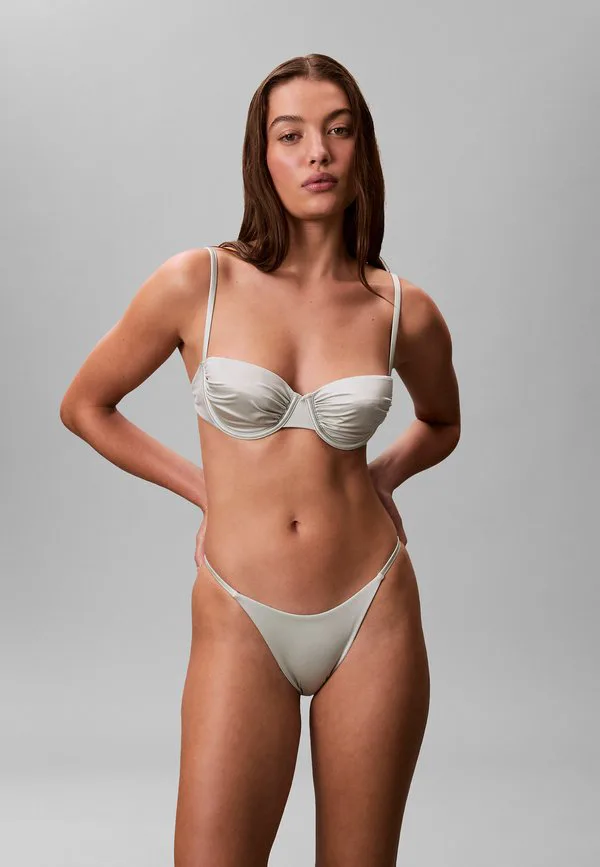 Блестящий верх от бикини Calvin Klein Swimwear, Sky Gray