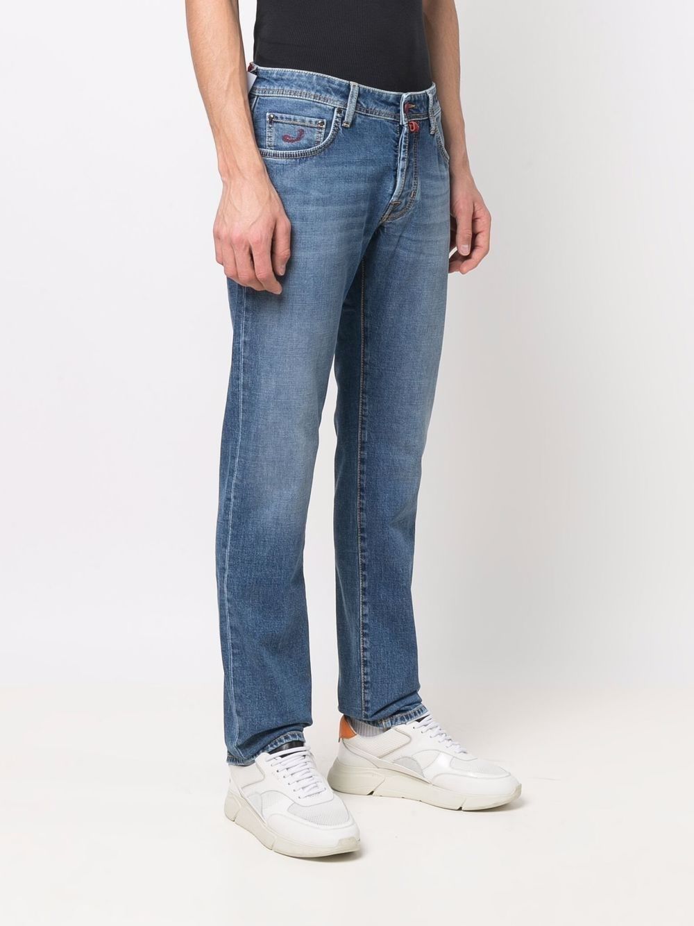 

Элегантные дизайнерские джинсы Slim Fit с красными акцентами Jacob Cohen