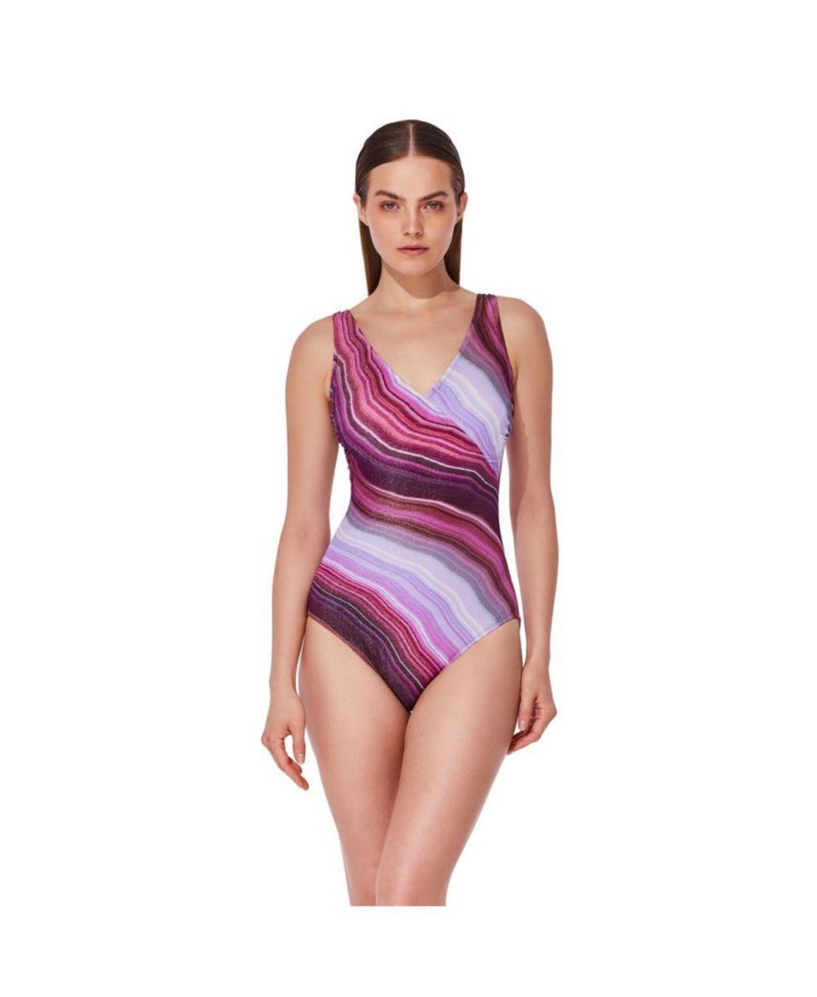 

Женский купальник-монокини Marble Dream с V-образным вырезом и запахом Gottex, Pink multi