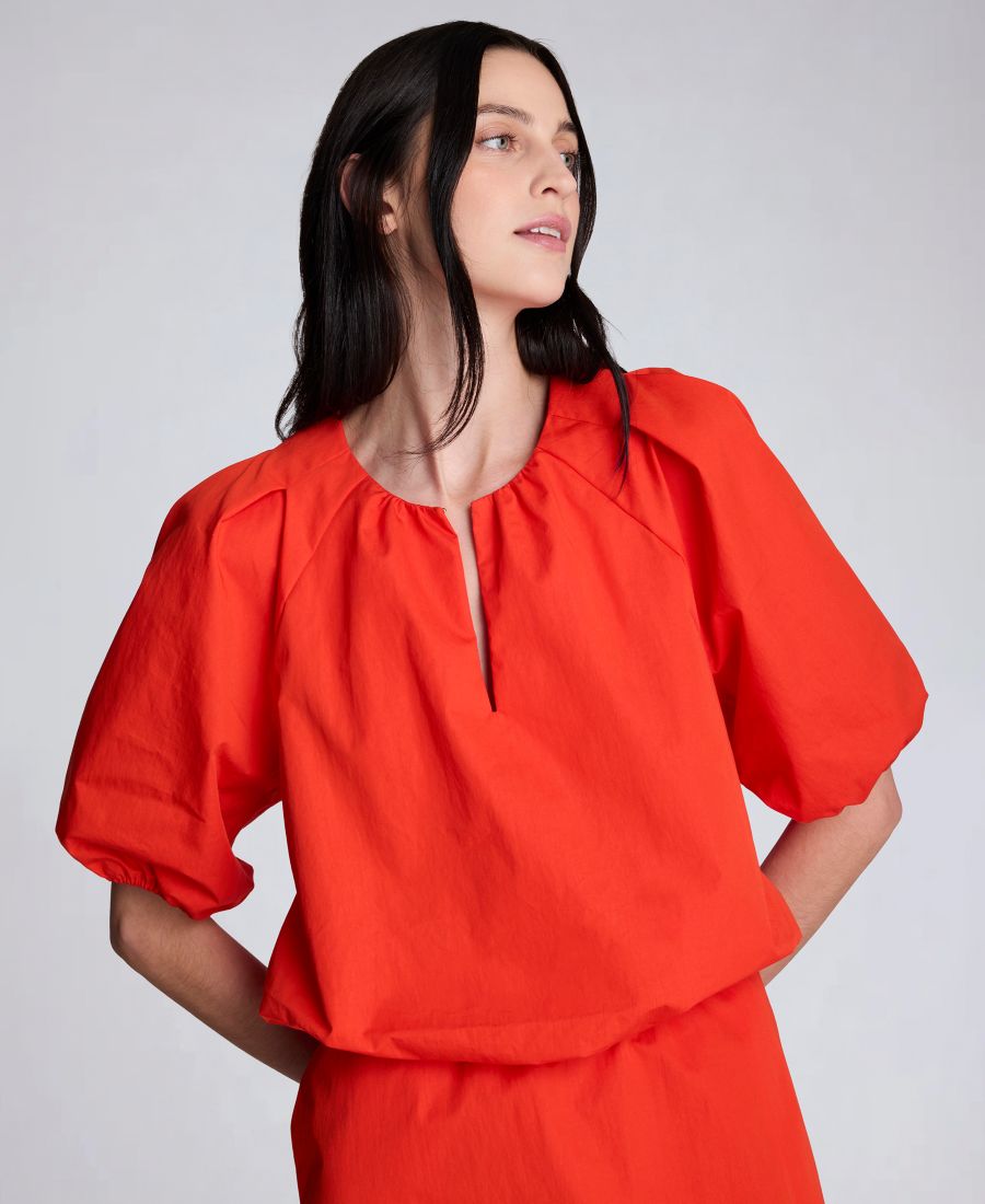 

Женская укороченная блузка с эластичным низом Kenneth Cole, Lava Red