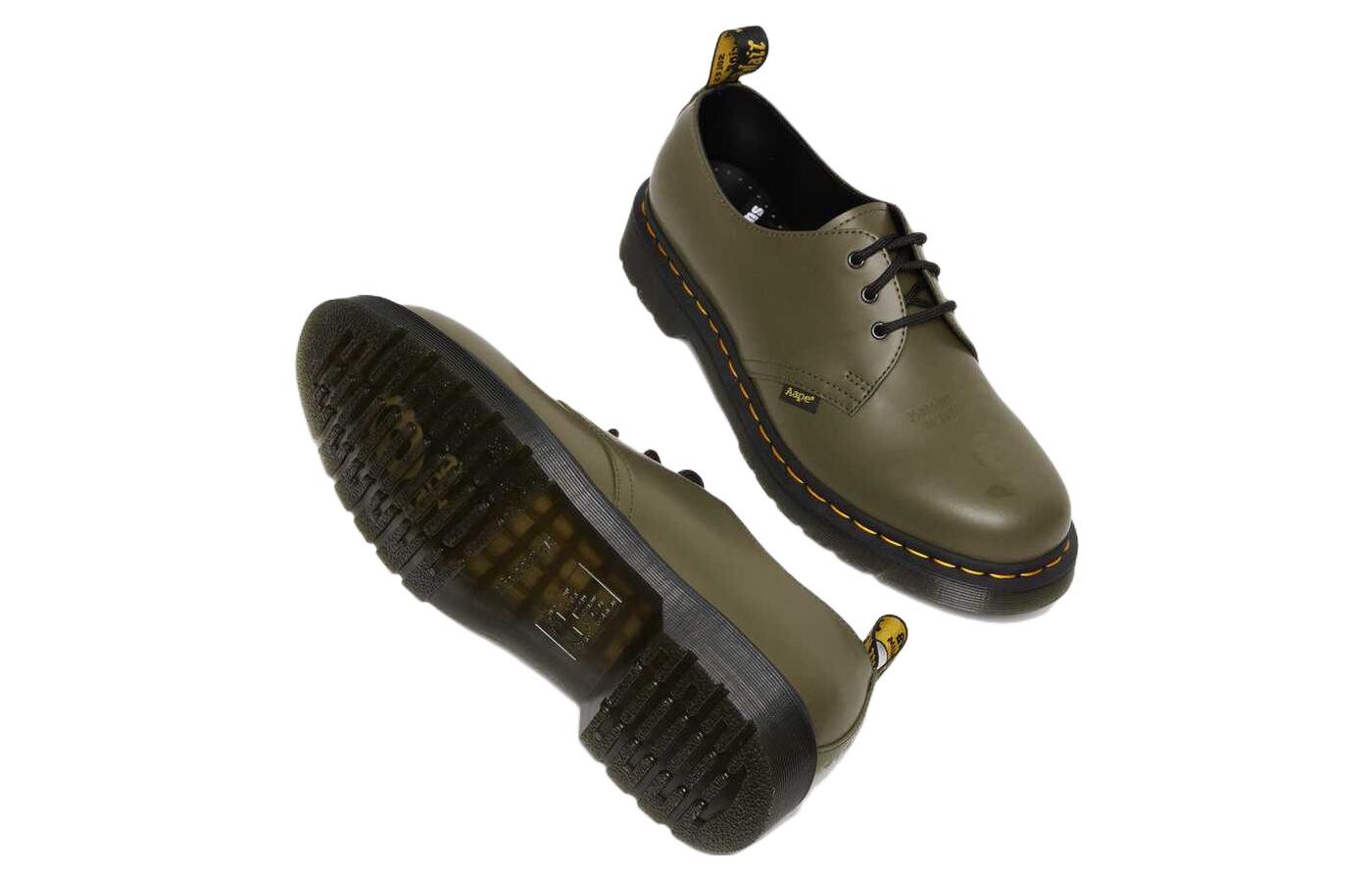 Туфли женские повседневные Women's Casual Shoes Unisex Low-top Olive Green Dr.Martens — фото 4