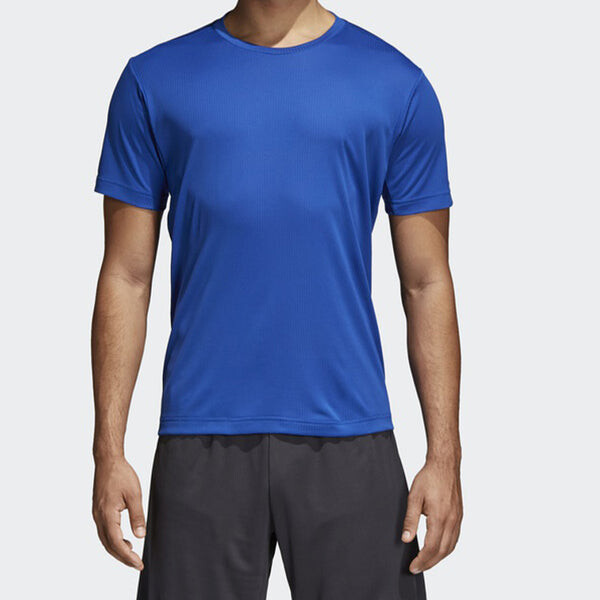 Футболка sports round neck short sleeve 'bright blue' Adidas, синий — фото 3