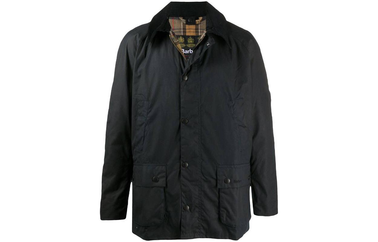 

Куртка на пуговицах Ashby с восковым покрытием BARBOUR, темно-синий