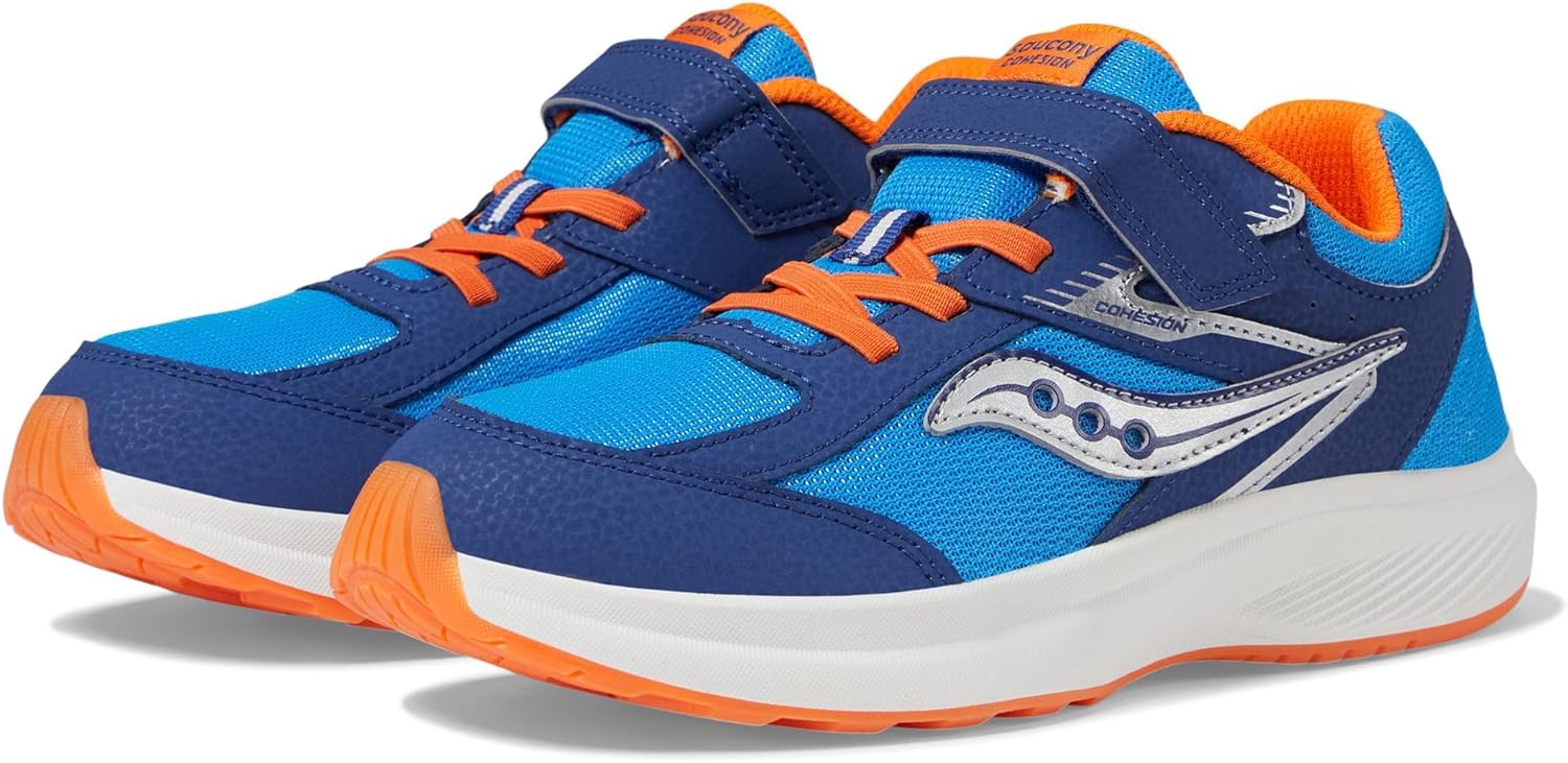 Детские кроссовки Saucony Cohesion с альтернативной застежкой для детей и подростков, синий/оранжевый — фото 2