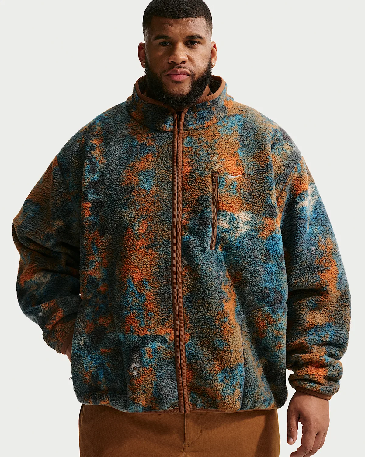Мужская зимняя куртка Nike Sportswear Club, Parachute Beige/Campfire Orange/Light Bone