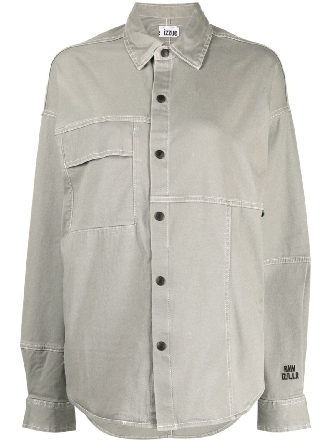 

izzue рубашка оверсайз со вставками, коричневый