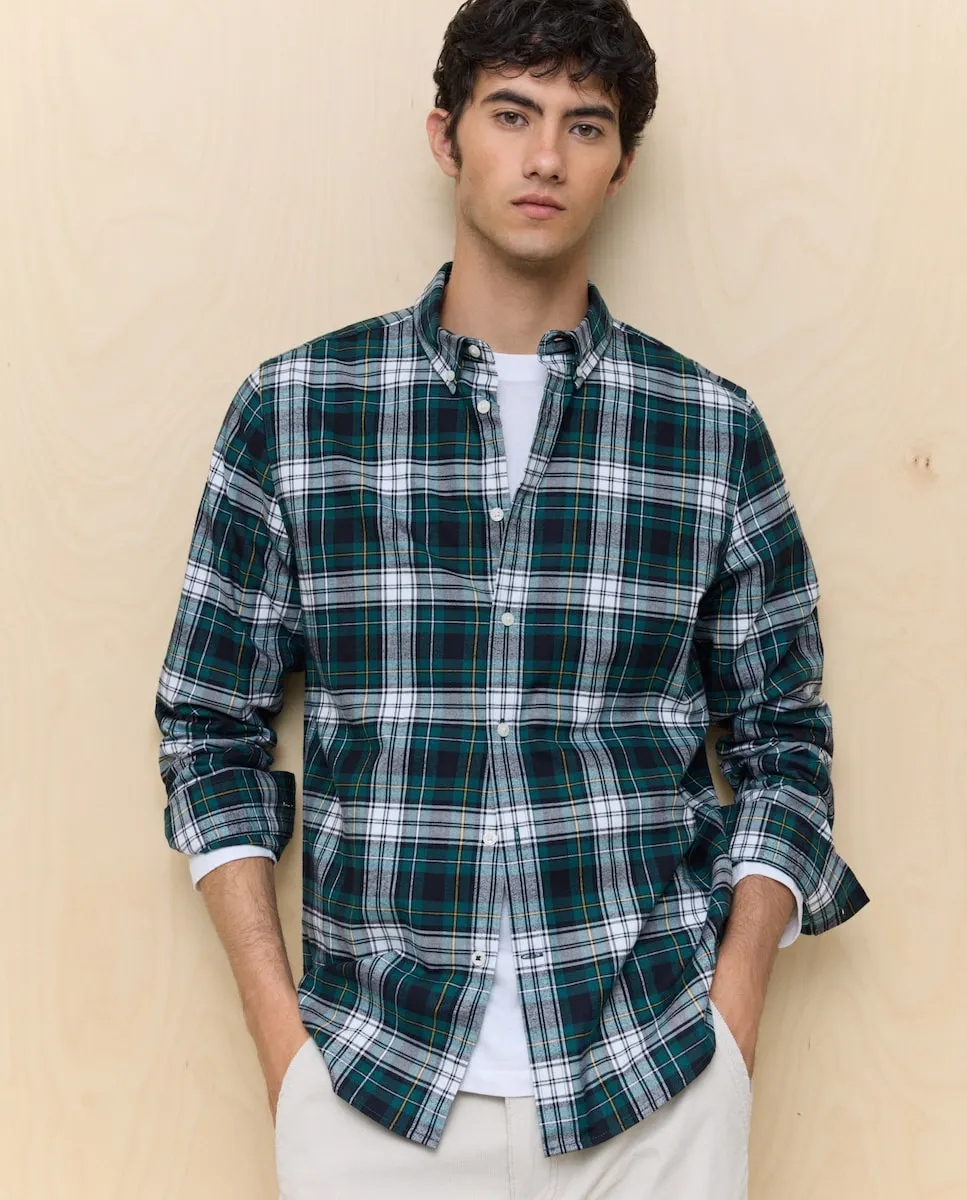 

Рубашка с длинным рукавом в клетку для мужчин Easy Wear, зеленый