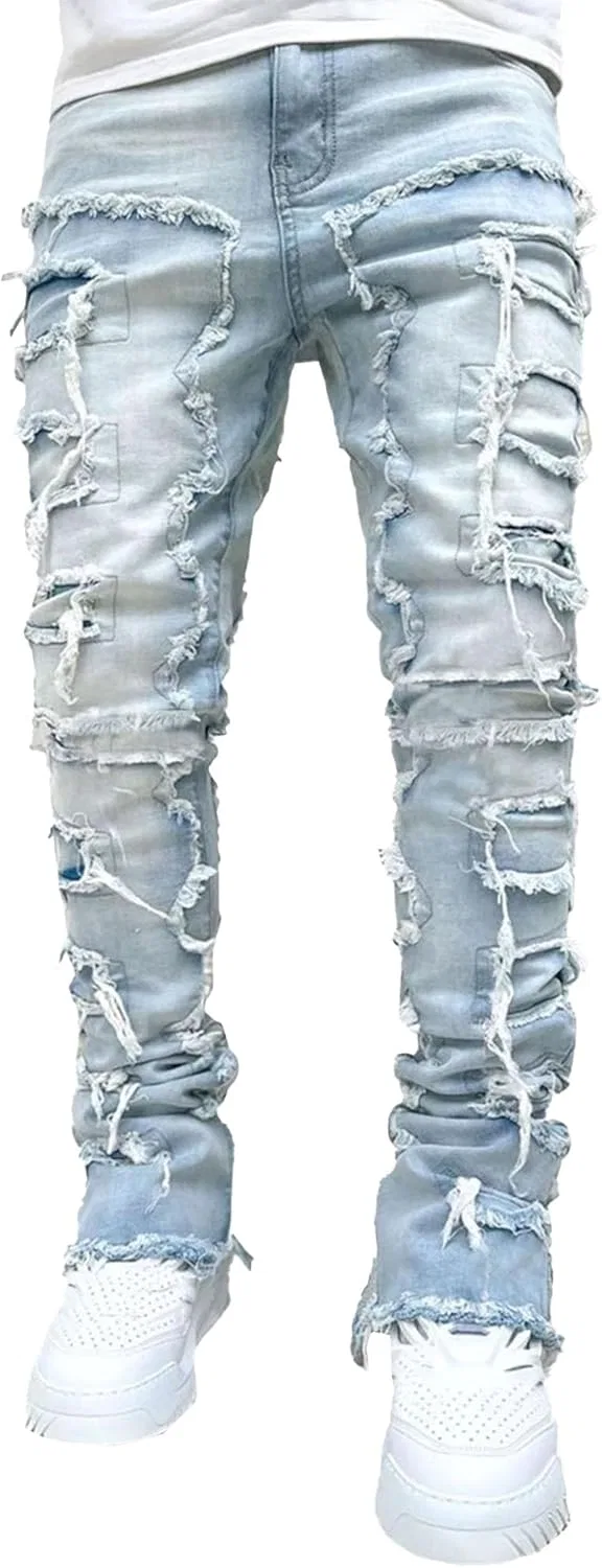 Джинсы прямого кроя, Stretch Stacked Jeans, Light Blue