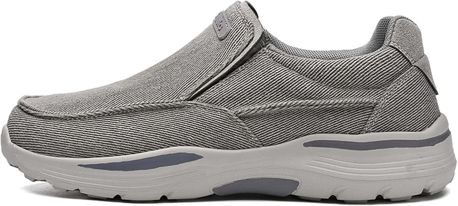 

Мужские брезентовые лоферы, слип-он повседневная обувь для ходьбы, удобные легкие кроссовки Abborora, серый