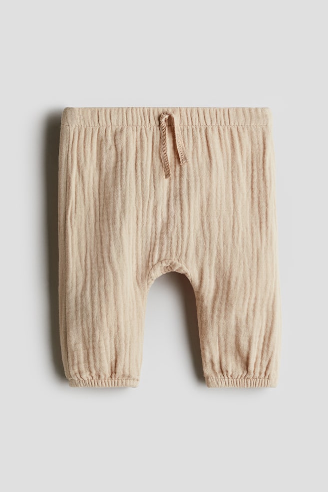 

Брюки из хлопкового муслина H&M, бежевый