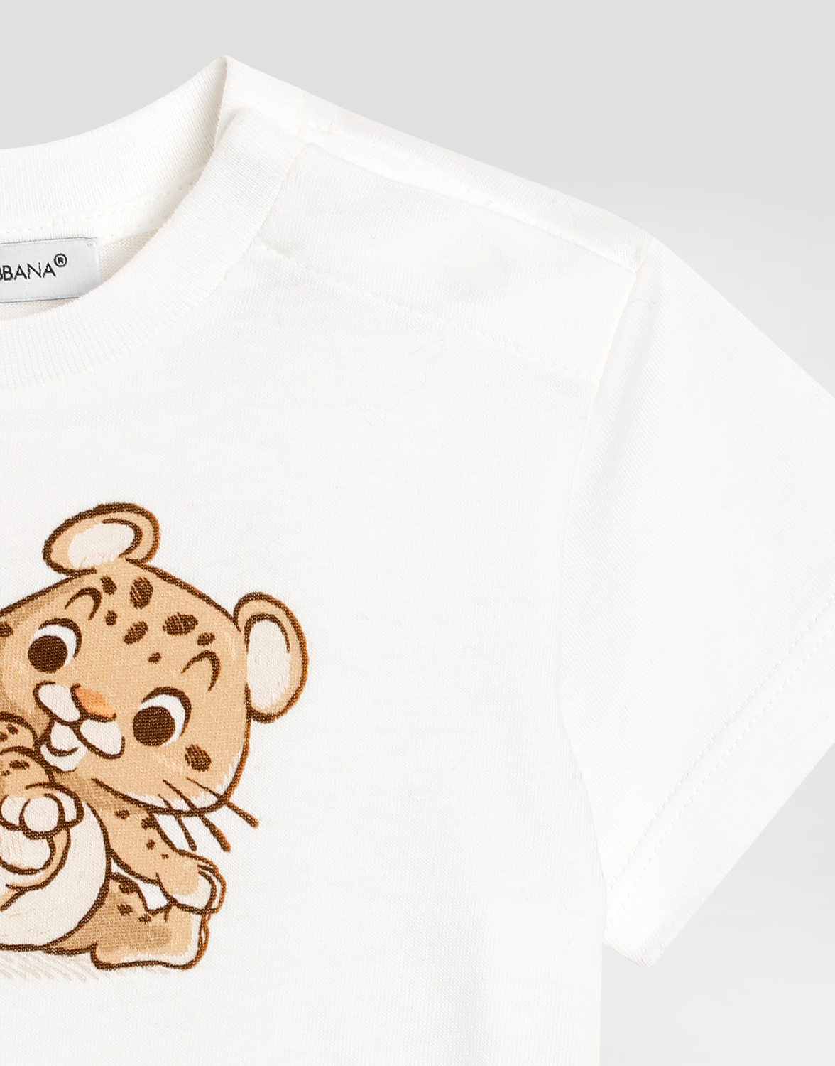 Футболка из джерси с леопардовым принтом Dolce&Gabbana, мультиколор — фото 4