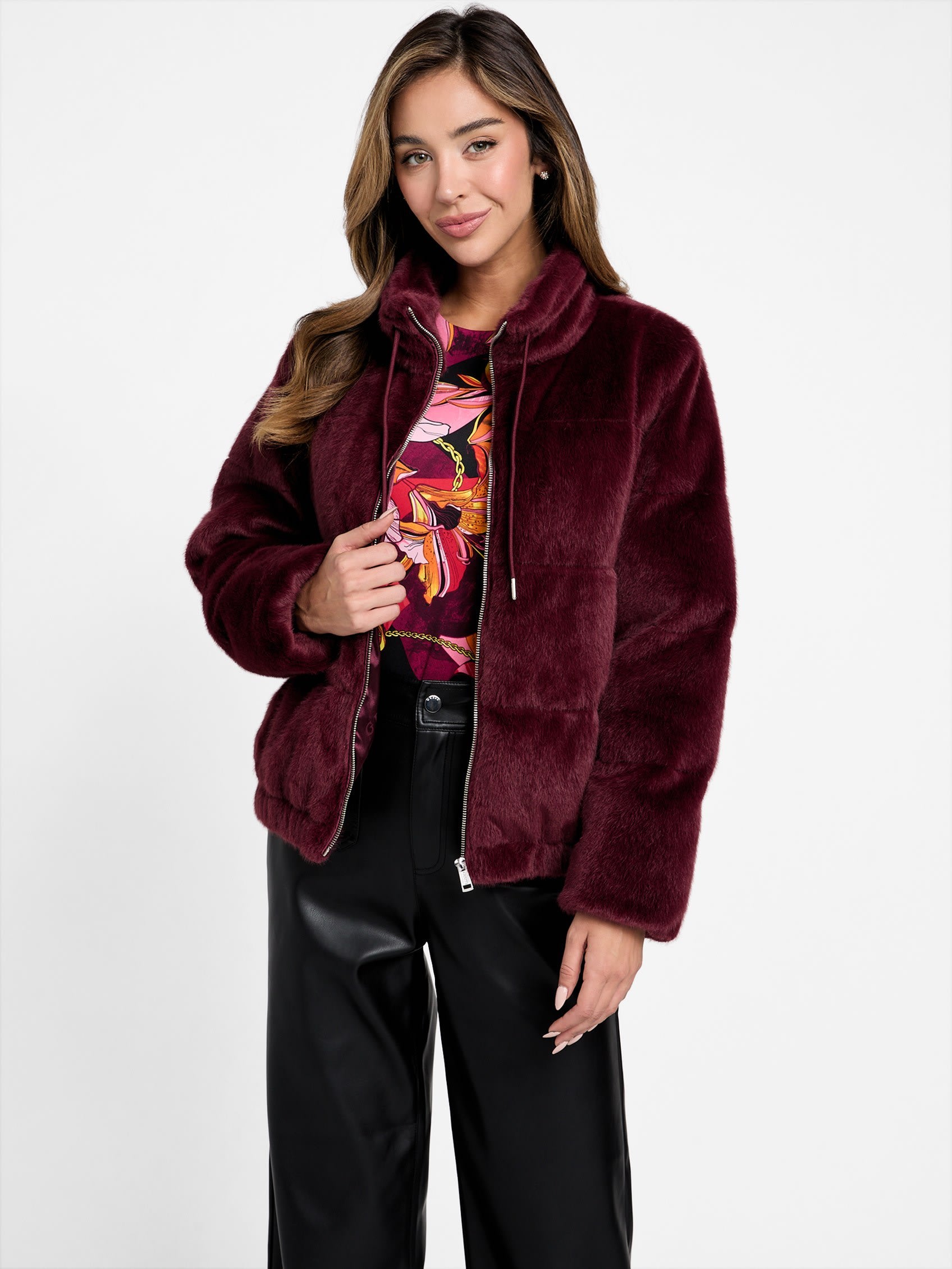 

Куртка из искусственного меха Zarleen Guess Factory, цвет mystic wine