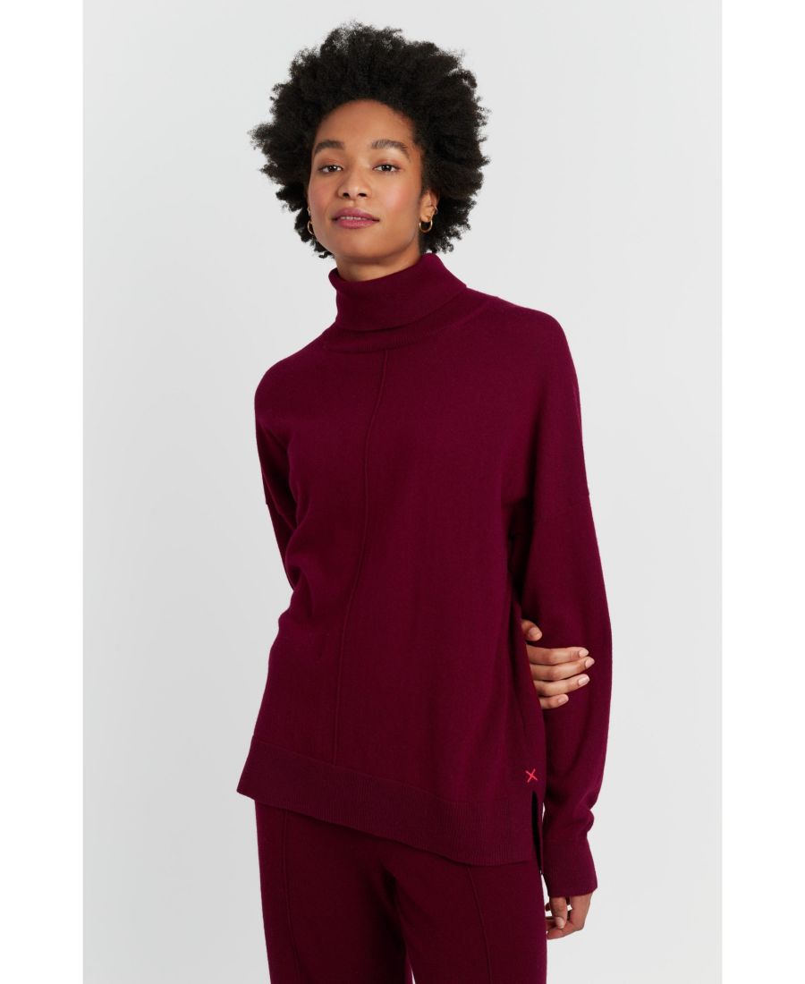 

Женский свободный свитер с высоким воротником из шерсти и кашемира Chinti & Parker, Claret