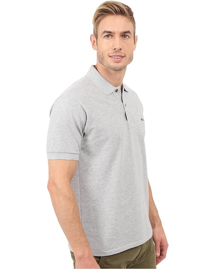 Поло Lacoste Classic Chine Pique Shirt, цвет Silver Grey Chine — фото 4