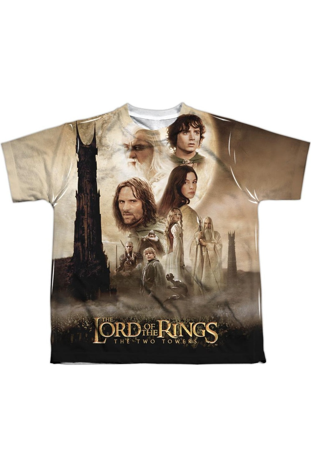 

Футболка с коротким рукавом для подростков Lord Of The Rings с принтом башен Gildan, белый