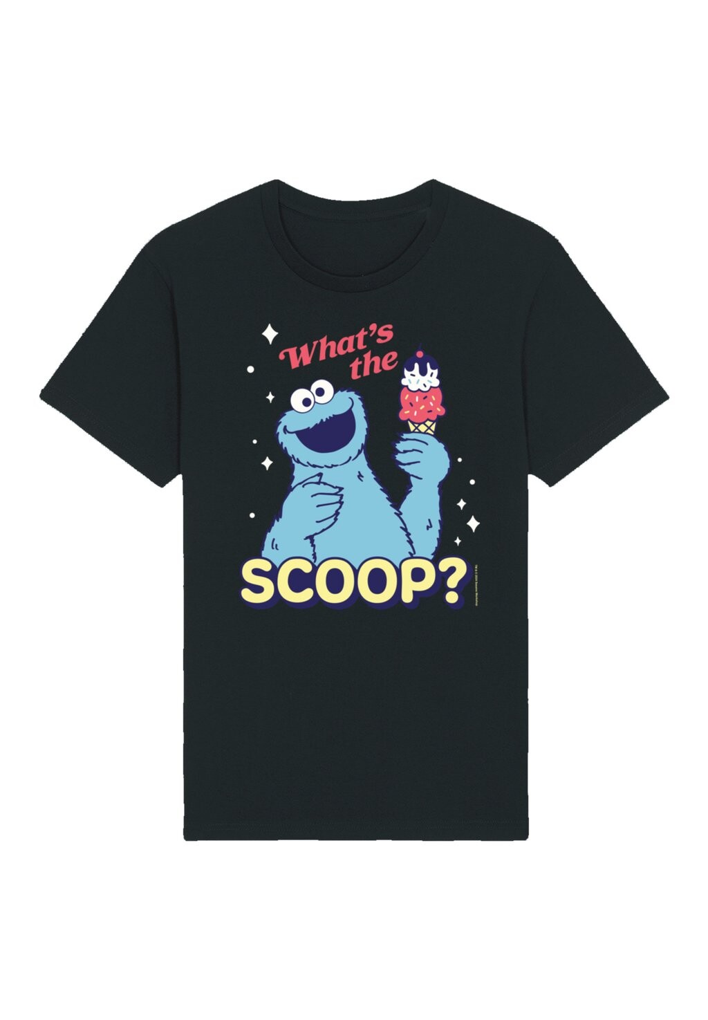 

Футболка с принтом SESAMSTRASSE COOKIE MONSTER SCOOP F4NT4STIC, черный