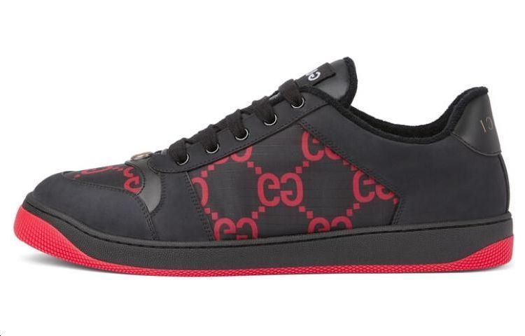

GG Low Top Мужские скейтерские кроссовки черные с красным GUCCI