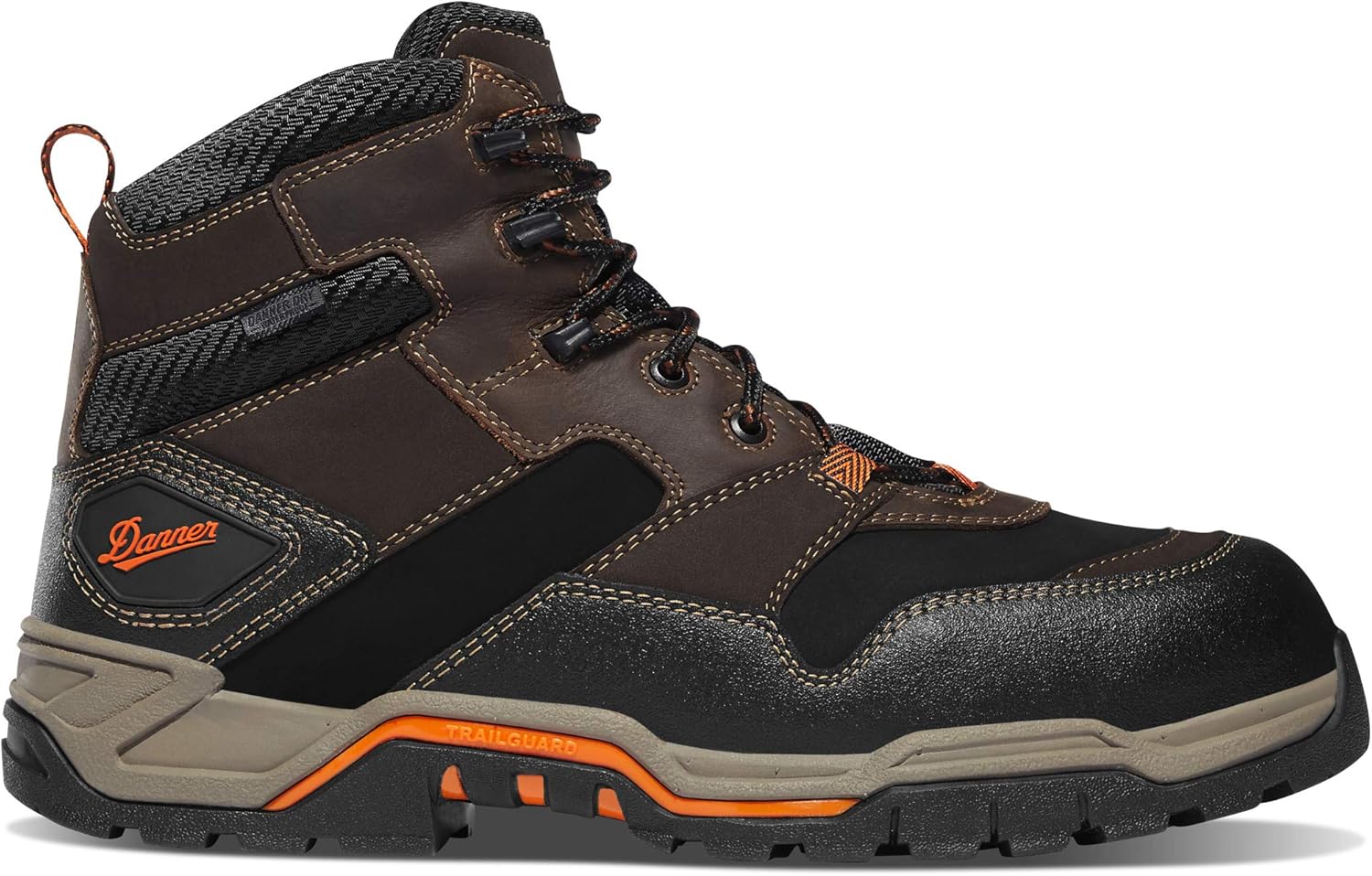 Ботинки Danner Field Ranger с композитным носком и водонепроницаемой обработкой, 15 см, для мужчин- кожа и текстиль с дышащей, сухой и противоскользящей подошвой, соответствует стандарту EH, коричневый — фото 3