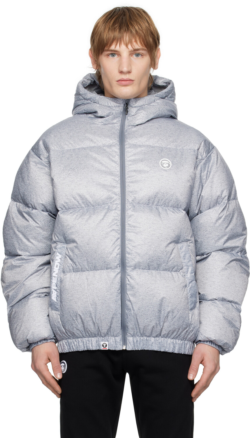 

Серый пуховик 'AAPE NOW' AAPE by A Bathing Ape