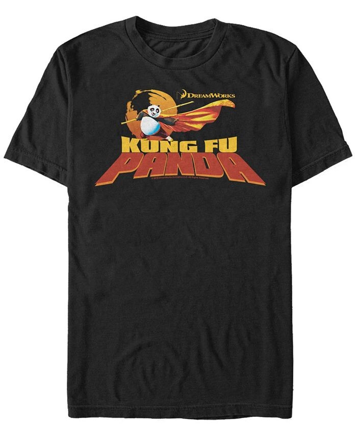

Мужская футболка с короткими рукавами и логотипом Kung Fu Panda Po Title Fifth Sun, черный