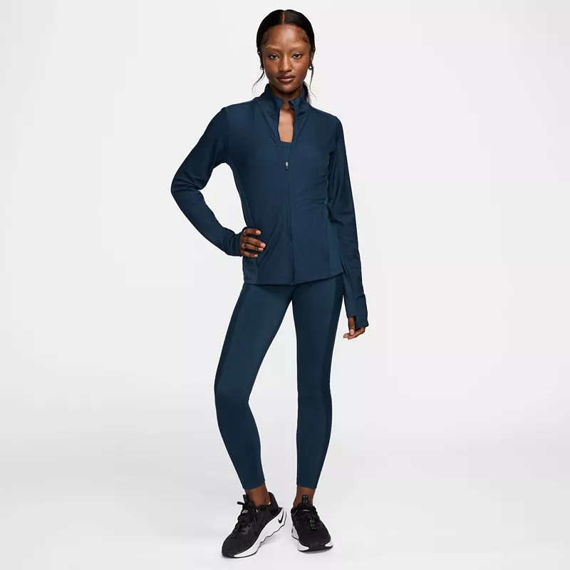 

Женская куртка среднего слоя с молнией во всю длину Nike One Rib Dri-FIT, цвет Armory Navy
