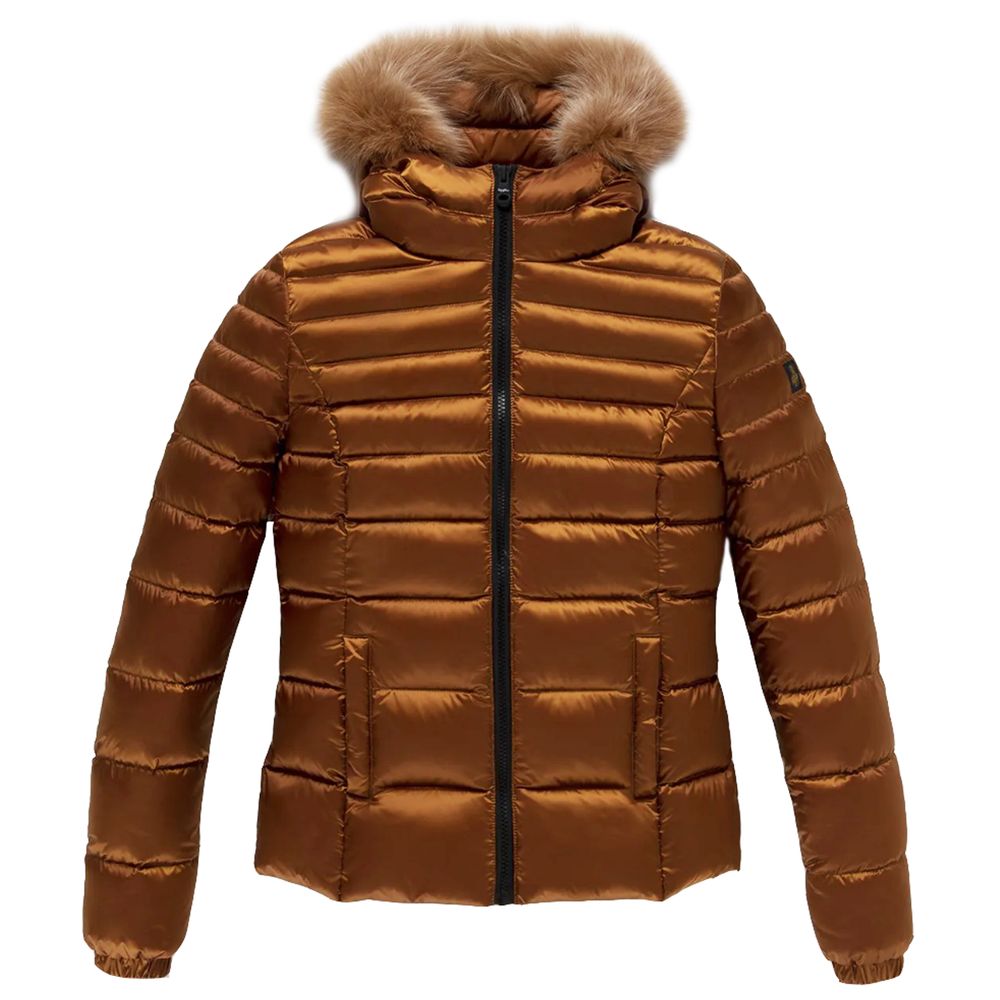 

Оранжевая нейлоновая женская куртка с перьевым наполнителем Refrigiwear
