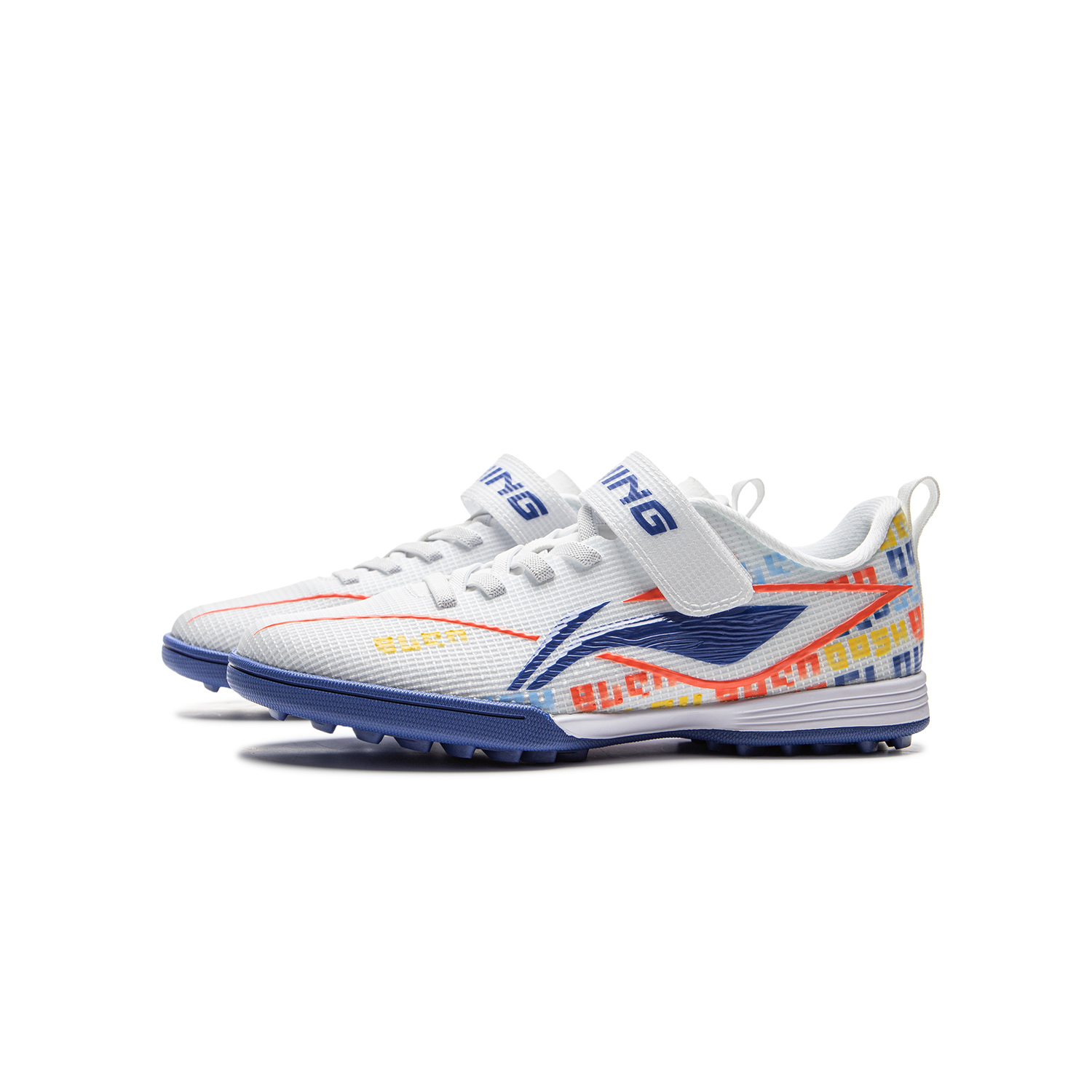 LINING YOUNG Футбольные бутсы low top стандартные white/dark blue детские — фото 4