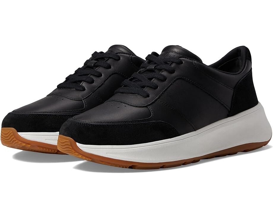 

Кроссовки FitFlop F-Mode Leather/Suede Flatform Sneakers, черный