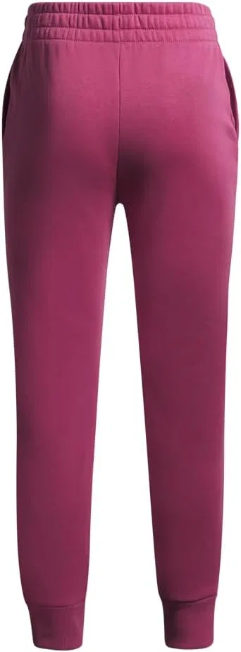 Спортивные флисовые брюки Under Armour Girls Rival, (659) Fuchsia Dusk//White — фото 2