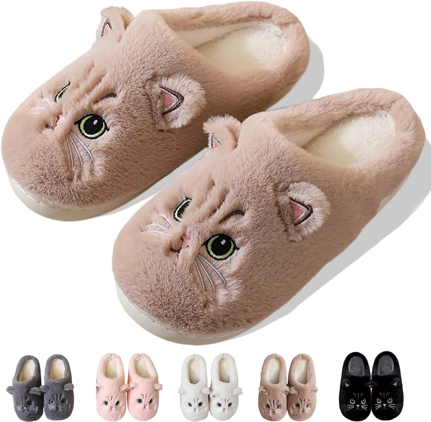 

Милые домашние тапочки с животными для женщин и мужчин, мягкие, удобные, хлопковые, теплые зимние тапочки для дома, забавные стильные тапочки для спальни Datarope, коричневый