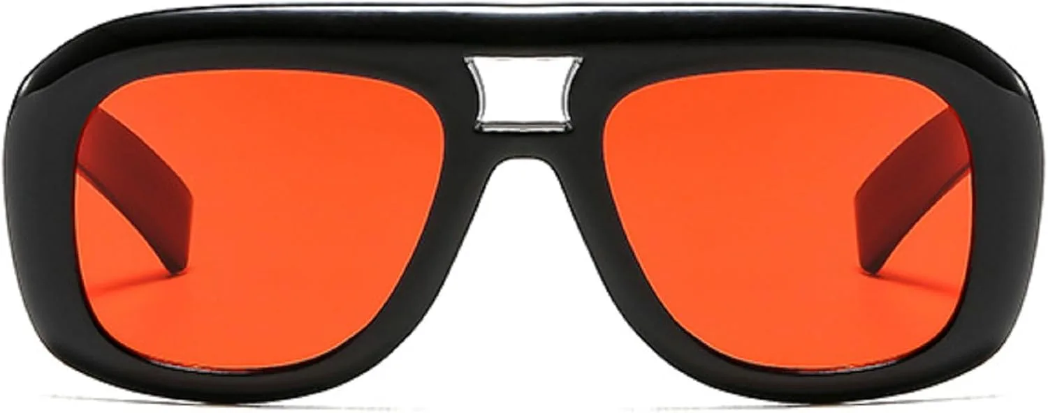 

Солнцезащитные очки в стиле ретро квадратной формы для женщин и мужчин, увеличенного размера с двойной перемычкой, модные солнцезащитные очки-пилот mincl, C7