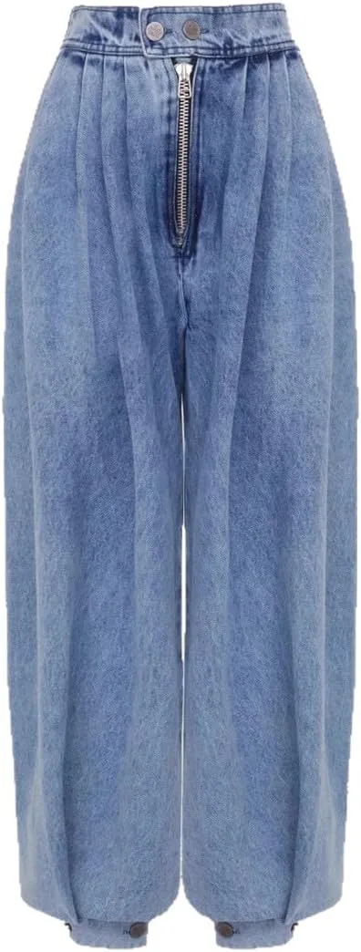 

Женские джинсы с высокой талией и эластичным поясом на молнии