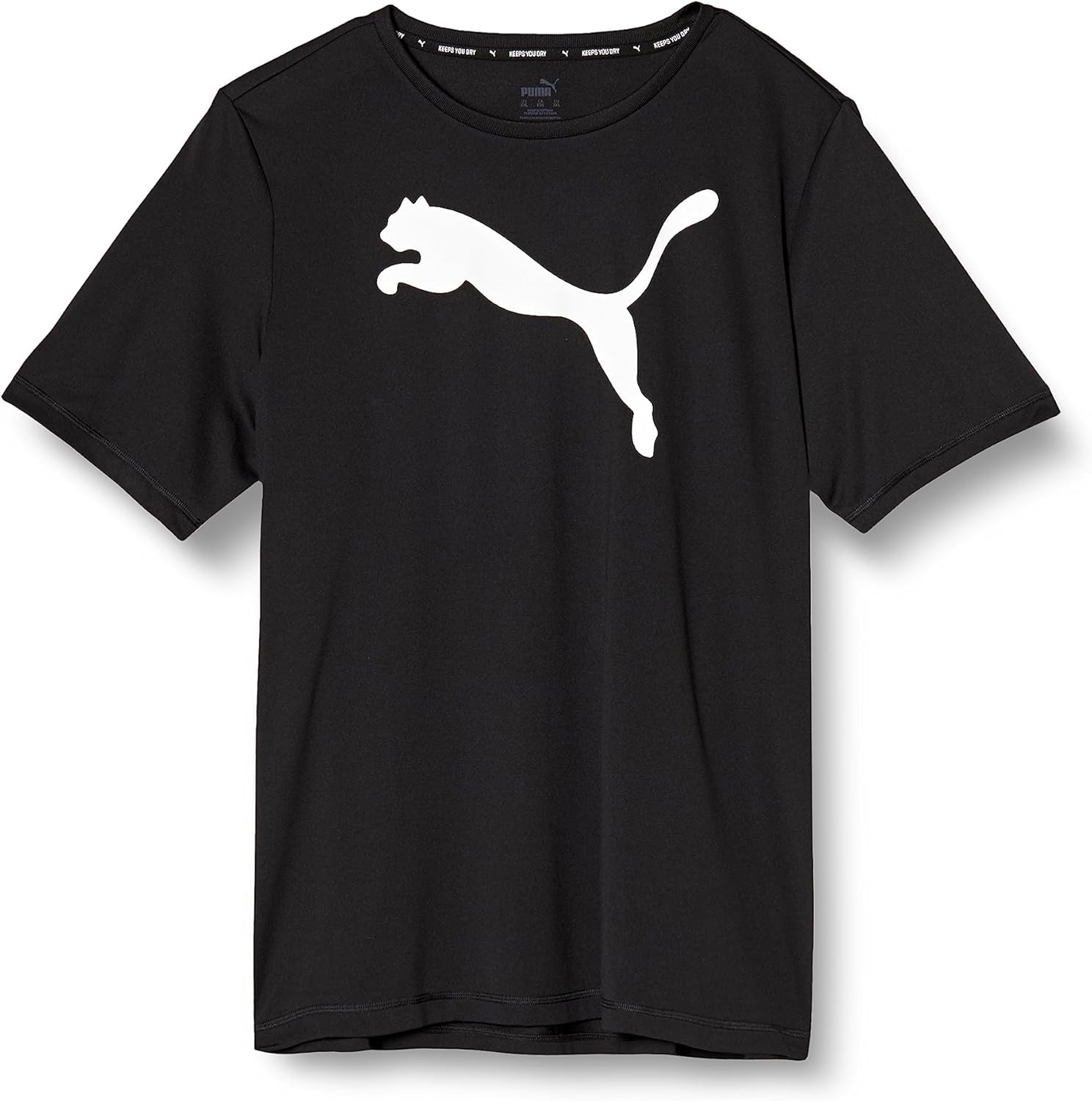 

Мужская спортивная футболка PUMA с коротким рукавом и большим логотипом (большие размеры), черный