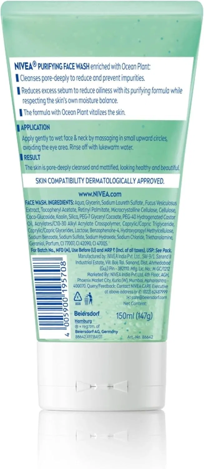 Гель для умывания Nivea — Очищающий Purifying Facewash, 150 мл — фото 2