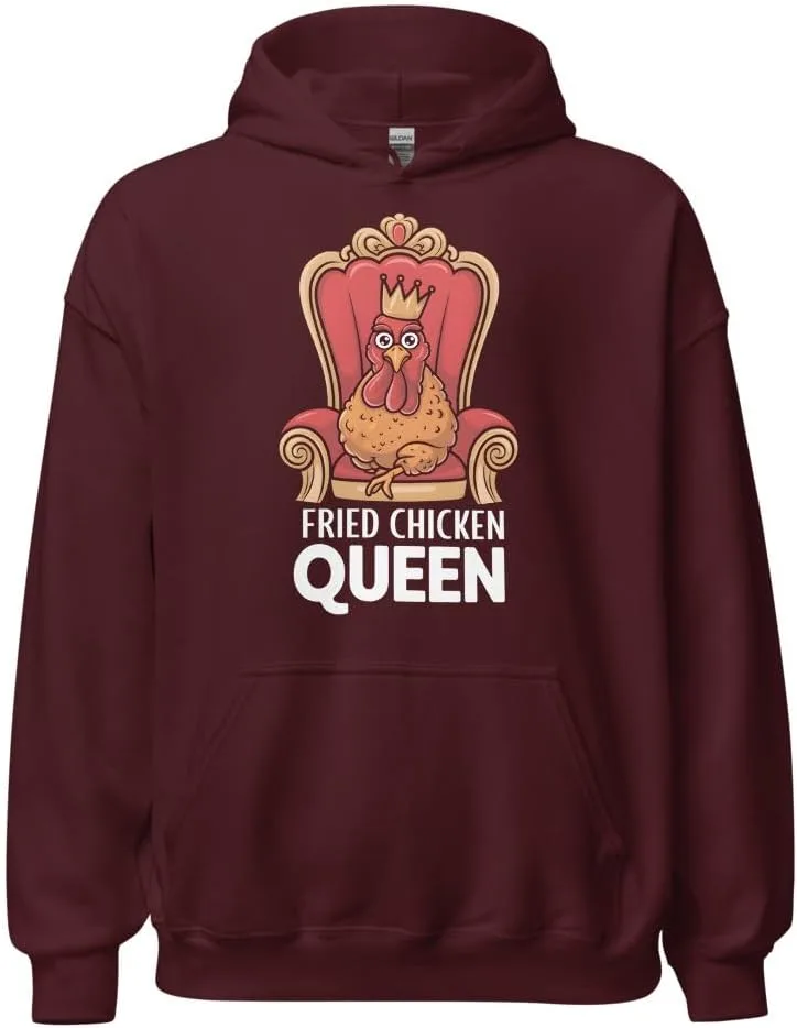 Женская худи Junk Fast Food Lover унисекс, Fried Chicken Queen Generic, бордовый