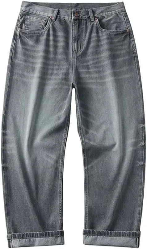 Джинсы свободные Men Washed Baggy Jeans, серый