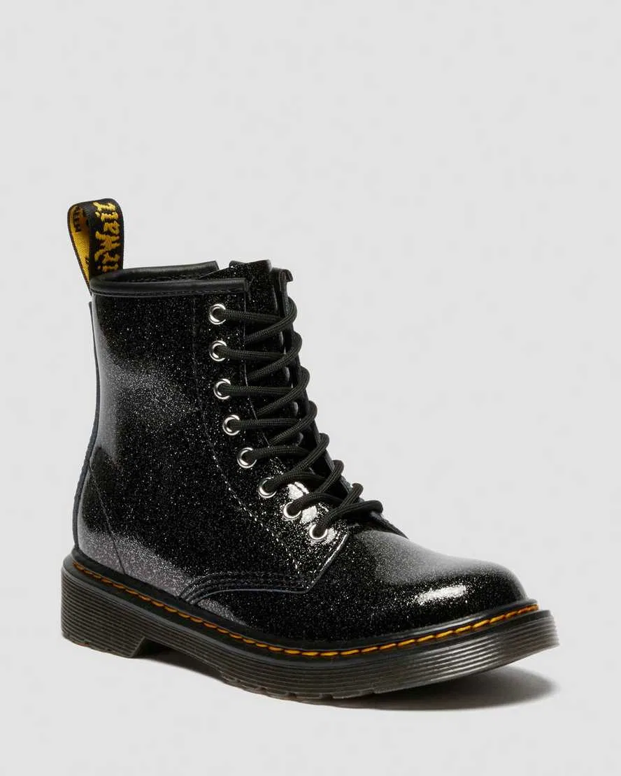 Детские лакированные ботинки Junior 1460 с блестками Dr Martens, черный