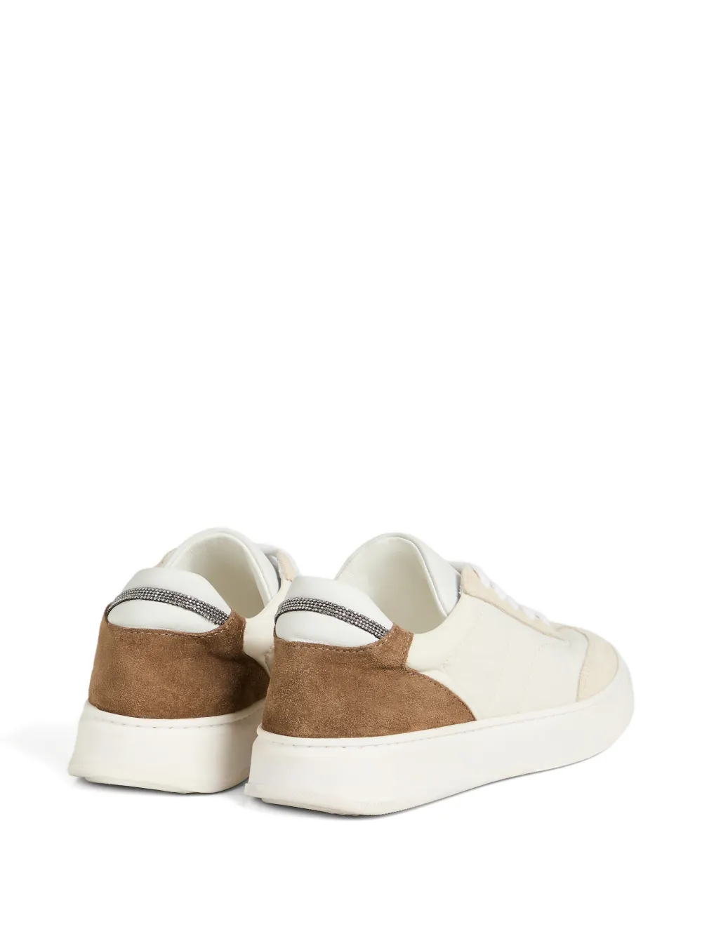 Замшевые кроссовки с монили Brunello Cucinelli Kids, бежевый — фото 2