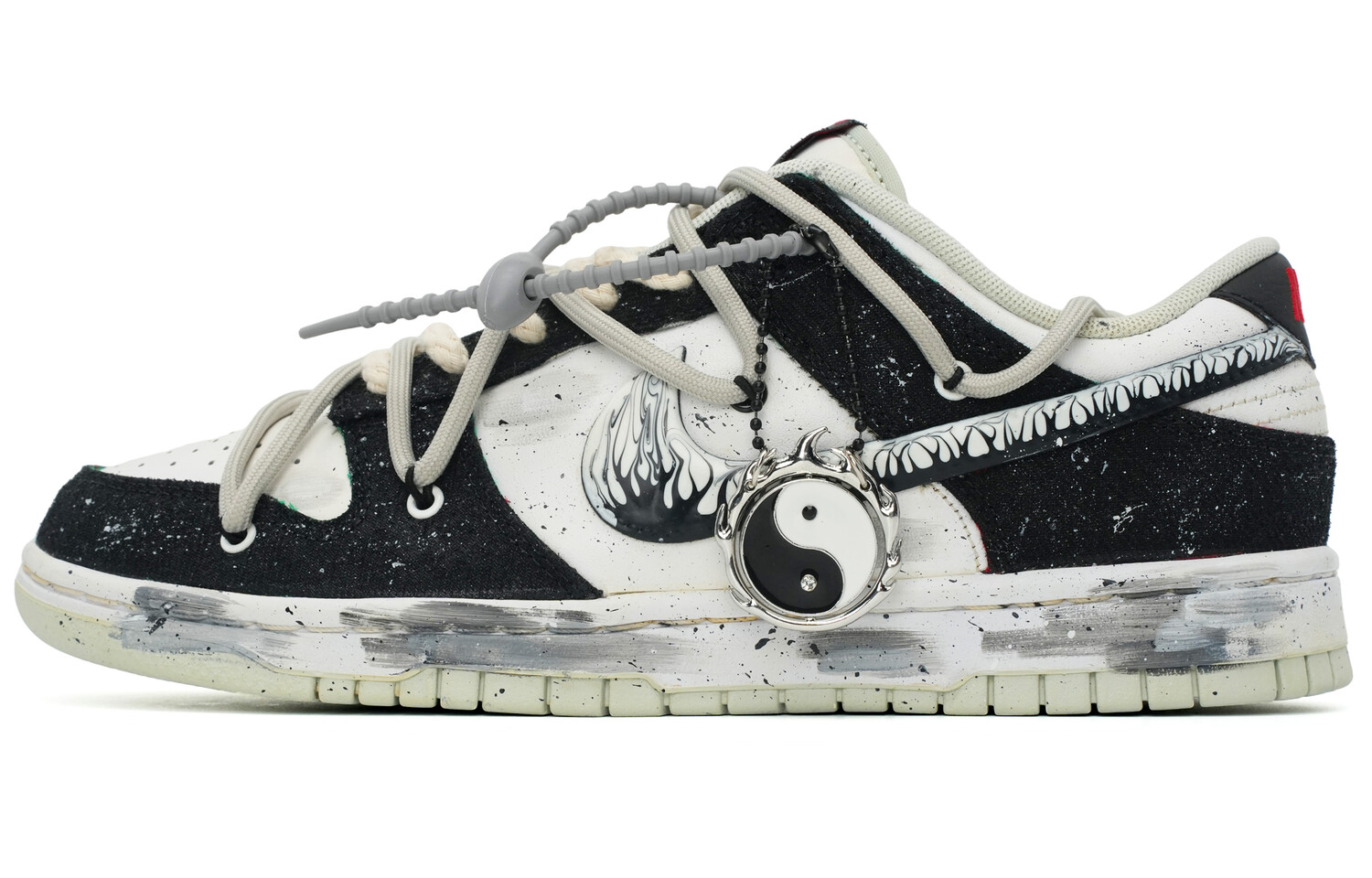 

Кроссовки Nike Dunk Skateboard Shoes Men Low-Top White Yellow, черный