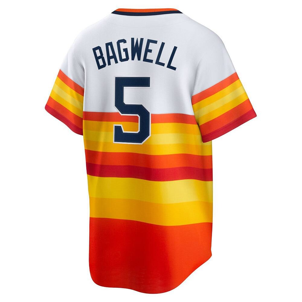 Мужская белая футболка Nike Jeff Bagwell Houston Astros Home Cooperstown Collection Player, цвет Ast White — фото 4