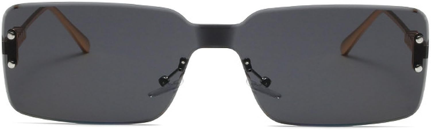 

Ретро-солнцезащитные очки без оправы квадратной формы для женщин и мужчин, 90-е годы, маленькие прямоугольные солнцезащитные очки, винтажные, милые, узкие, модные солнцезащитные очки mincl, Black