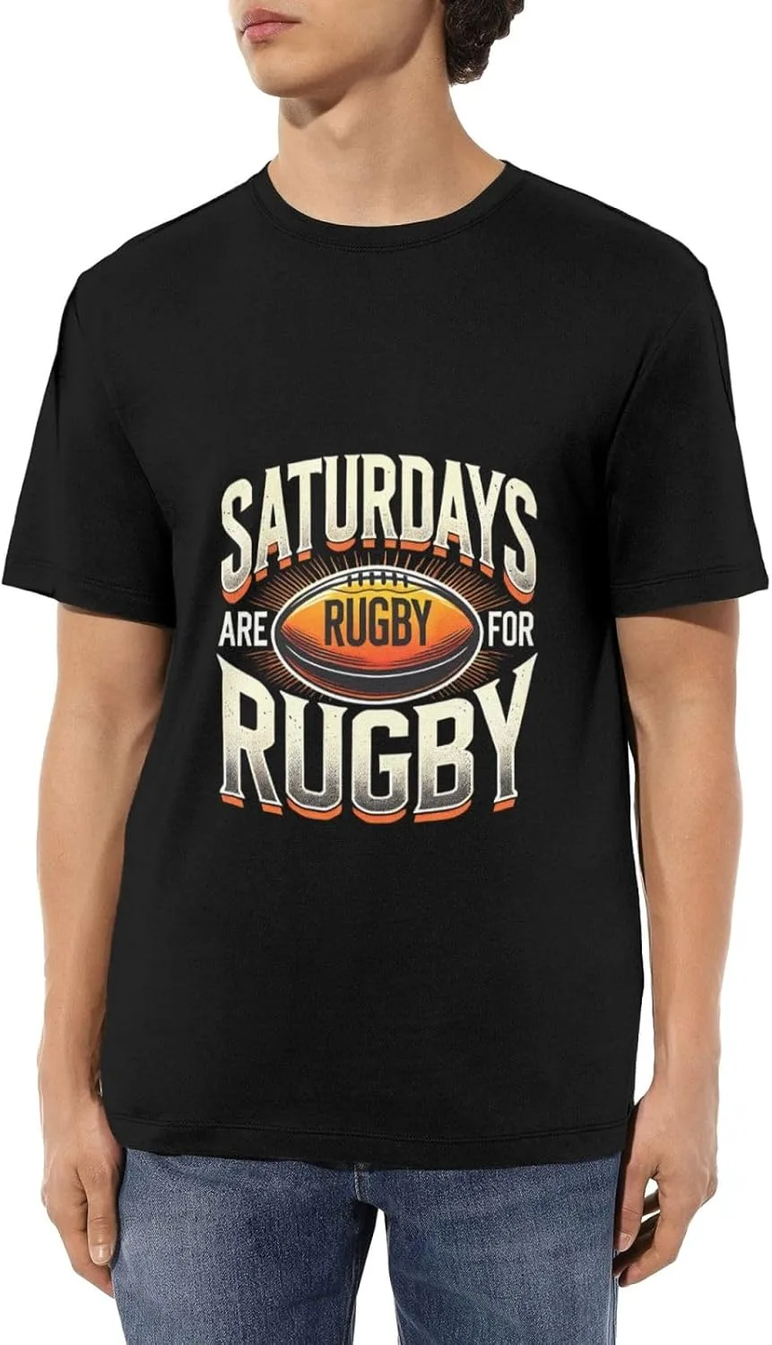 

Классическая футболка с круглым вырезом Unisex Casual Tee Saturdays are for Rugby ShuDianhkqwe