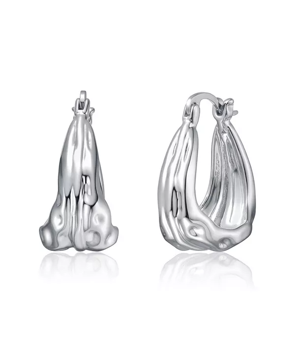 

Скульптурные серьги-кольца «водопад» из белого золота или 14-каратного золота Rachel Glauber, silver