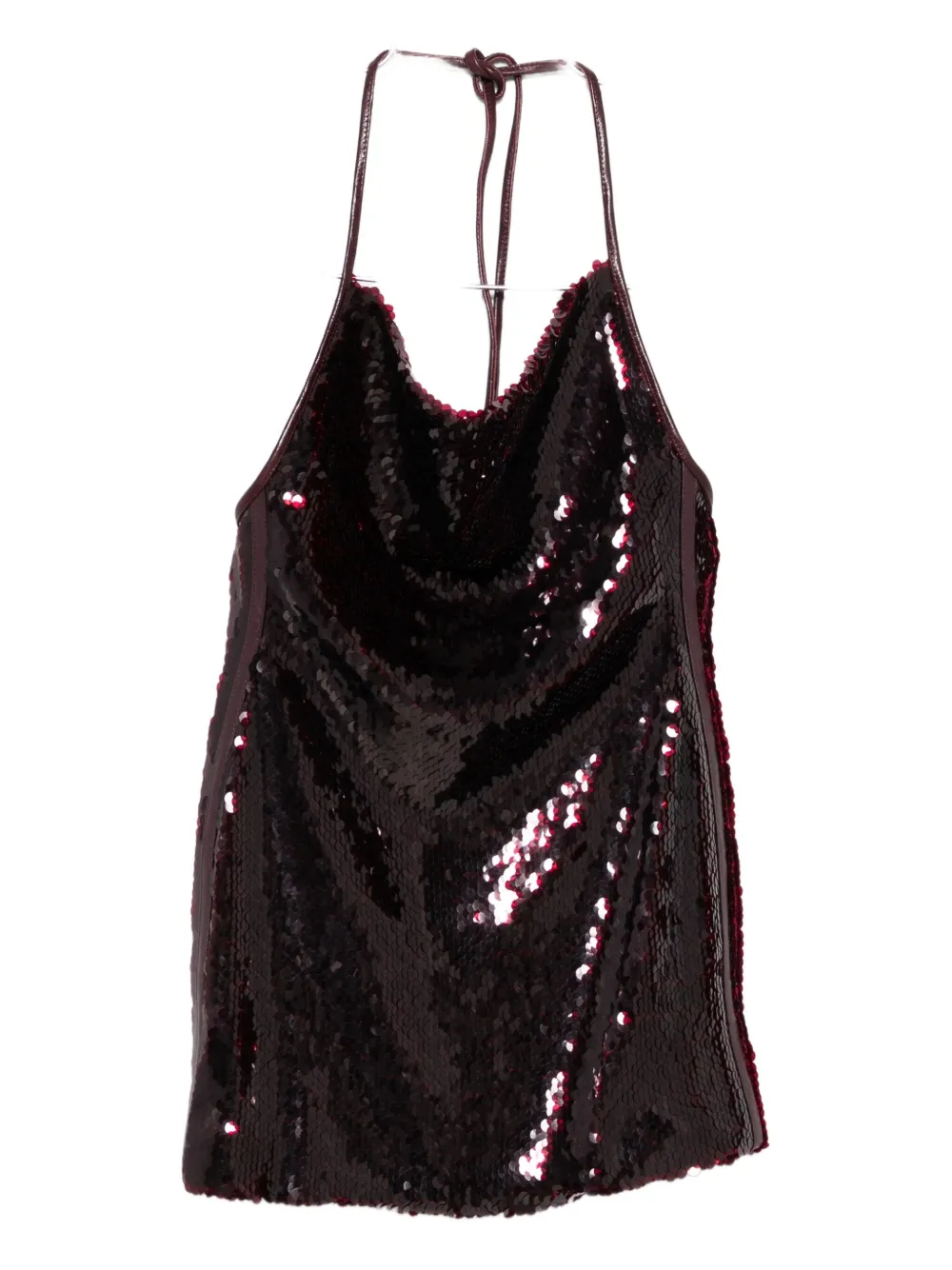 

Платье с пайетками и вырезом халтер David Koma, красный