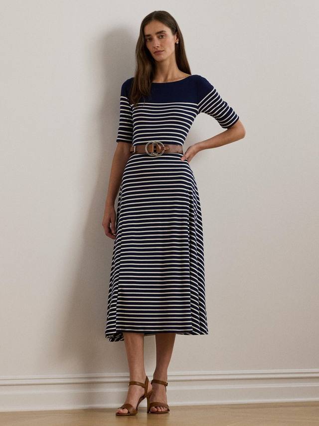 

Миди-платье в полоску от munzie Ralph Lauren, цвет Navy/Cream