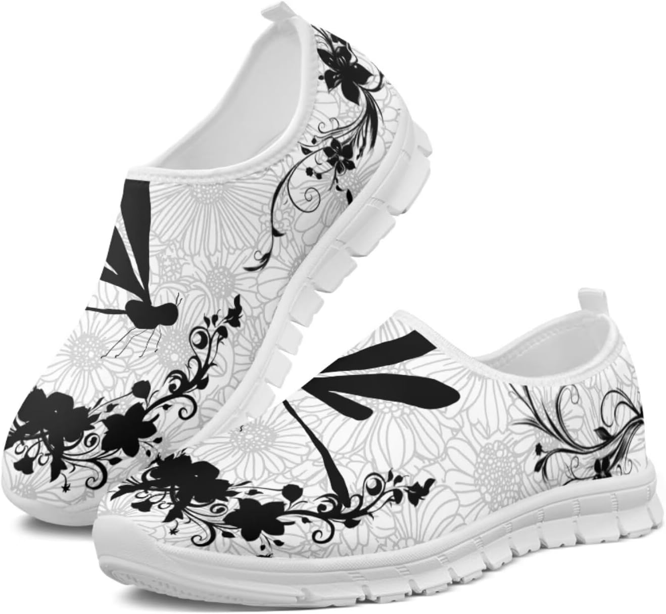 

Мужские и женские слипоны Howilath с цветочным принтом бохо, с животным узором, повседневные лоферы, кроссовки для бега, модная обувь с антискользящей подошвой, Dragonfly Boho Flower