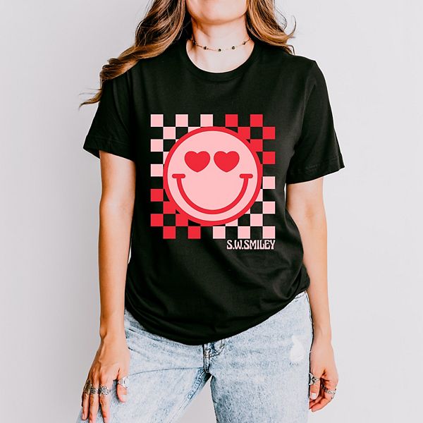 

Футболка с принтом SWSmiley checkered heart eyes smiley Simply Sage Market, Black, Черный, Футболка с принтом SWSmiley checkered heart eyes smiley Simply Sage Market, Black